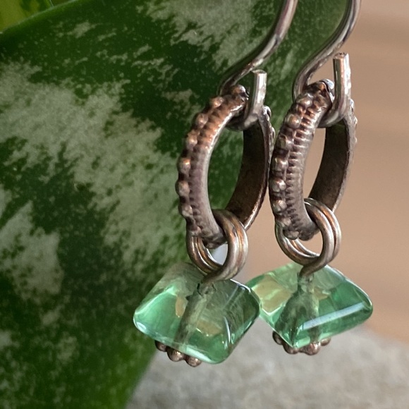 Stephen Dweck Green and Silver Earrings - Picture 3 of 4